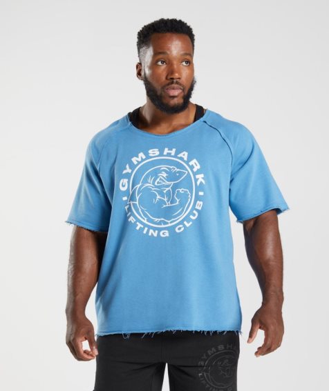Camiseta Gymshark Legacy Rag Top Hombre Azules | MX 128KTP